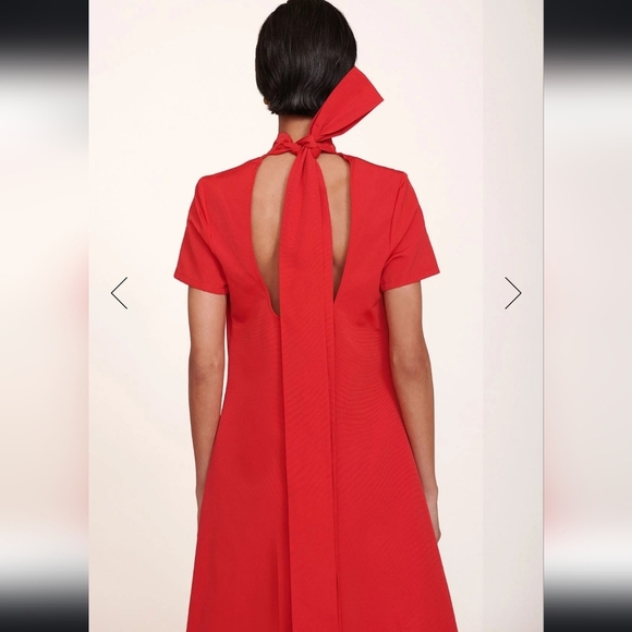 NWT STAUD Ilana A-Line Maxi Dress in Poinsettia Red Size Medium - Picture 3 of 13